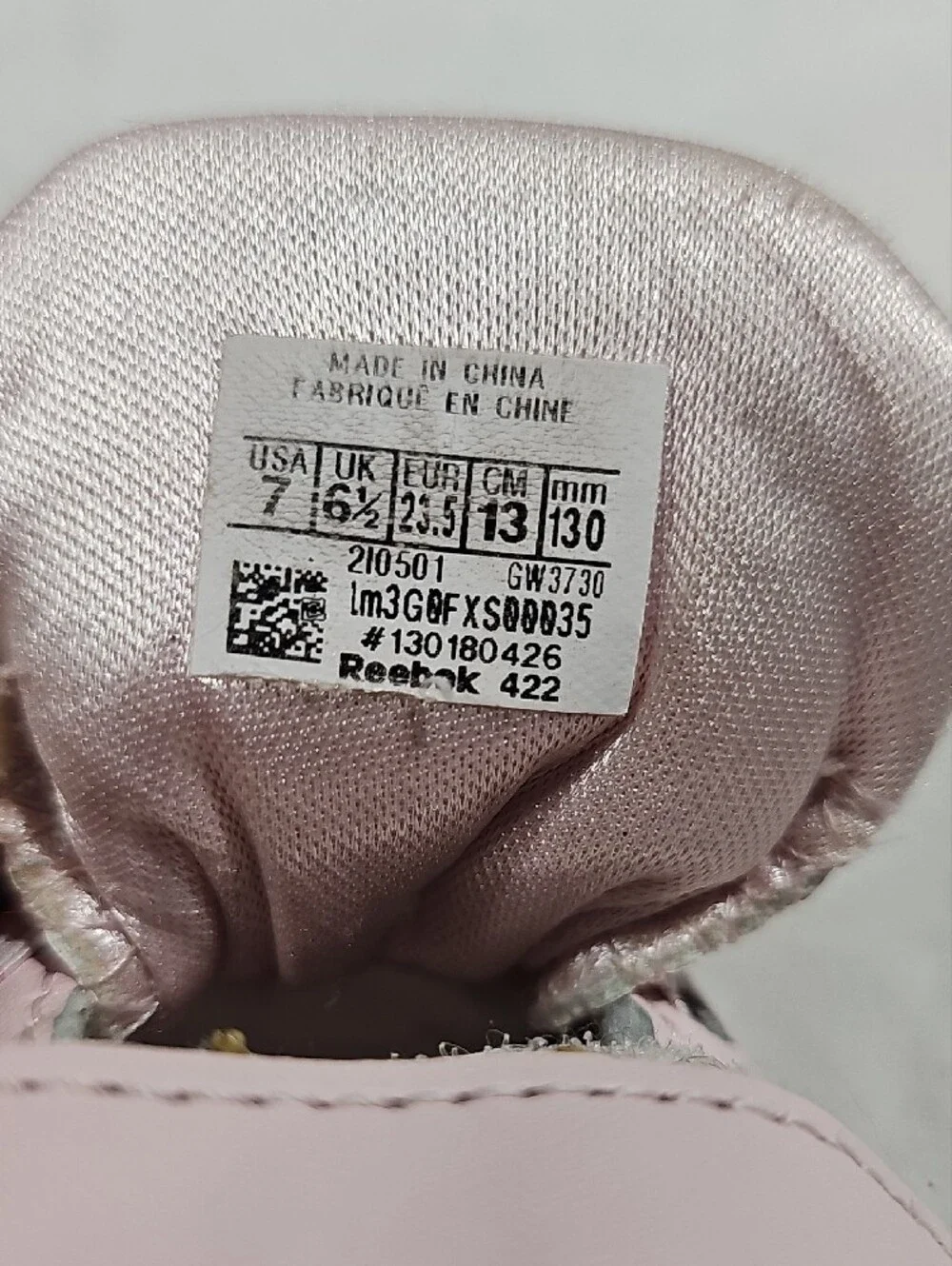 Reebok Light Pink Strap & Lace Sneakers with Rose Metallic Accents